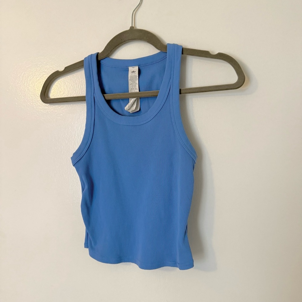 *SOLD* Alo Goddess Ribbed Go-To Tank / Crystal Clear Blue / Size S / NWOT